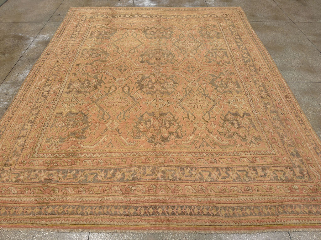 Antique Turkish Oushak Room Size Carpet, No.33736 - Gsblank