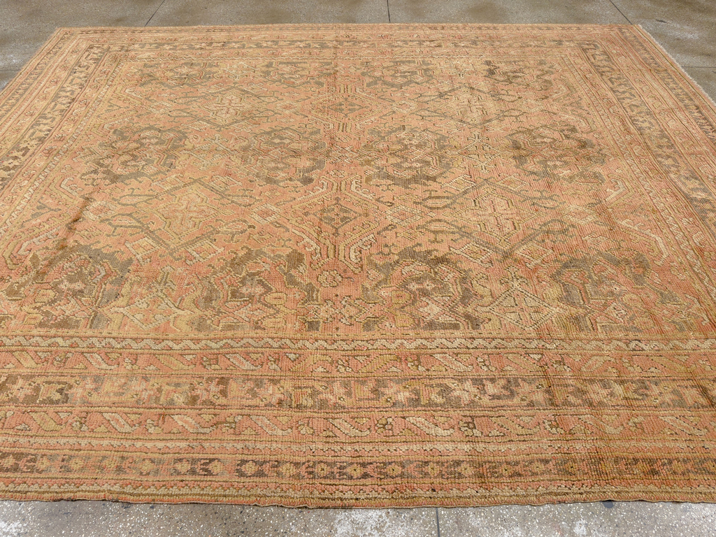 Antique Turkish Oushak Room Size Carpet, No.33736 - Gsblank