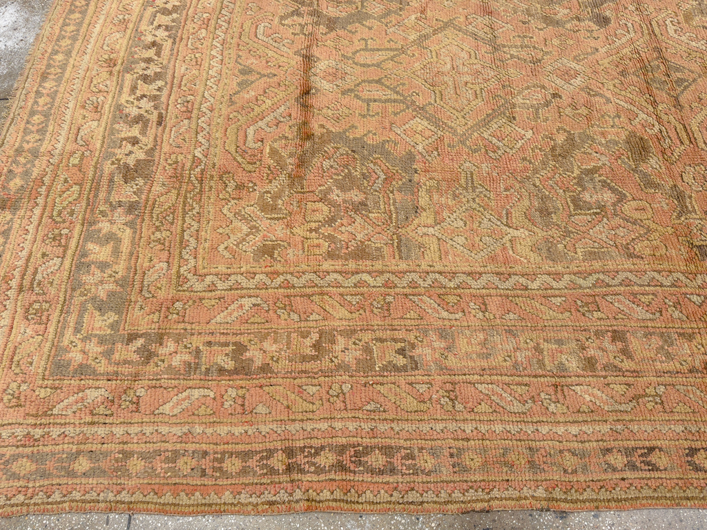Antique Turkish Oushak Room Size Carpet, No.33736 - Gsblank