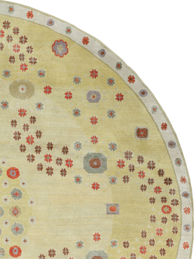 Modern Tibetan Round Rug, No.33743 - Gsblank