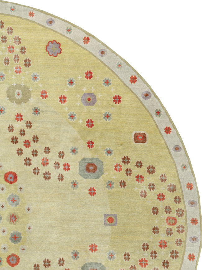Modern Tibetan Round Rug, No.33743 - Gsblank