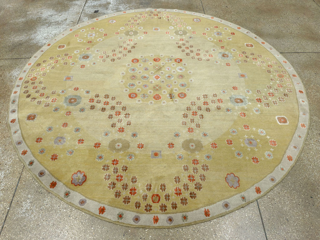 Modern Tibetan Round Rug, No.33743 - Gsblank