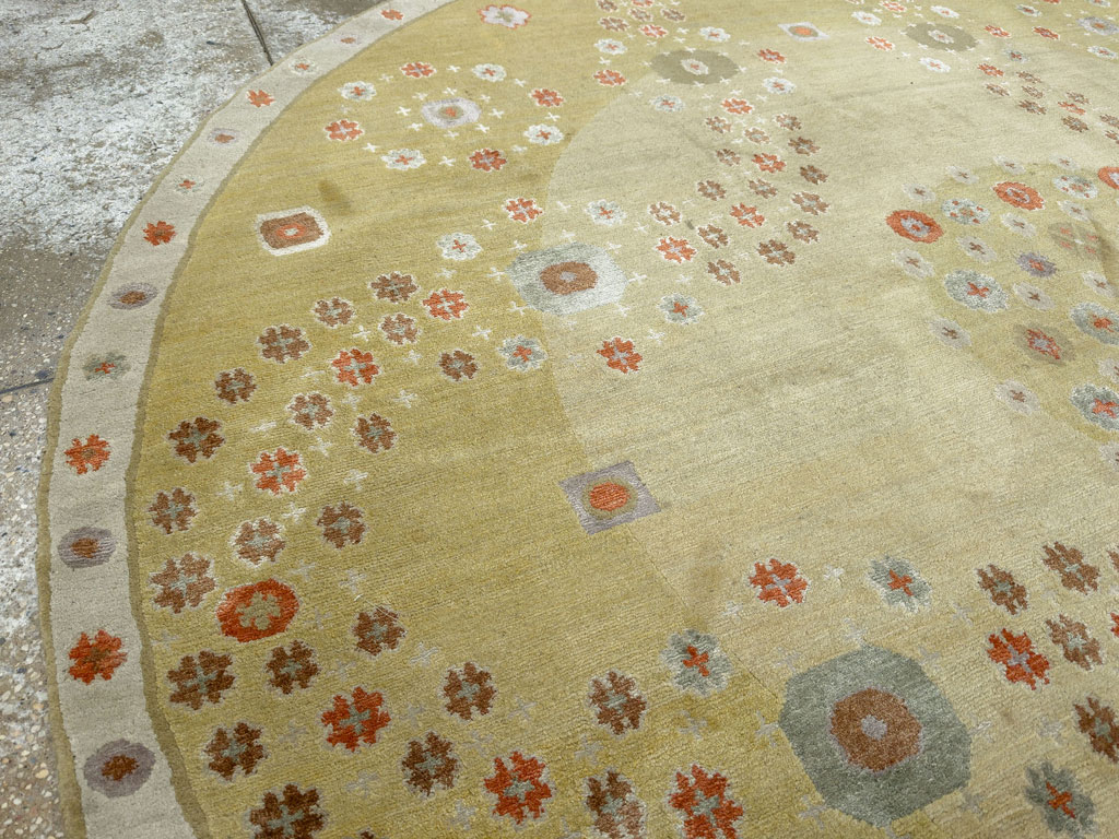 Modern Tibetan Round Rug, No.33743 - Gsblank