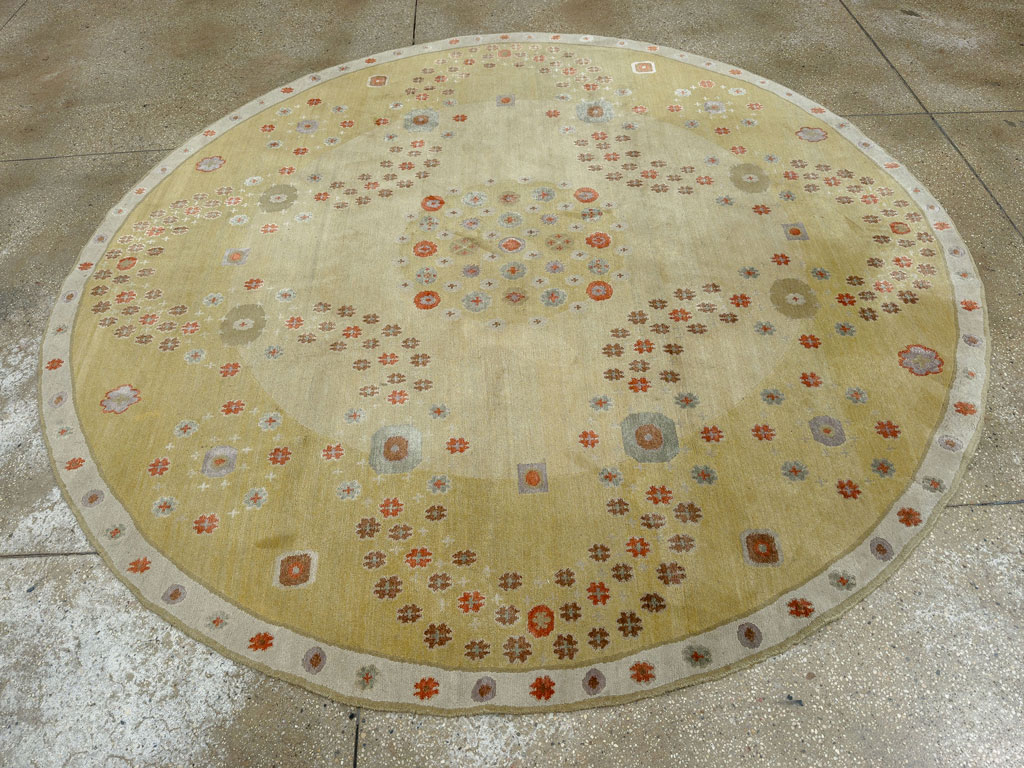 Modern Tibetan Round Rug, No.33743 - Gsblank