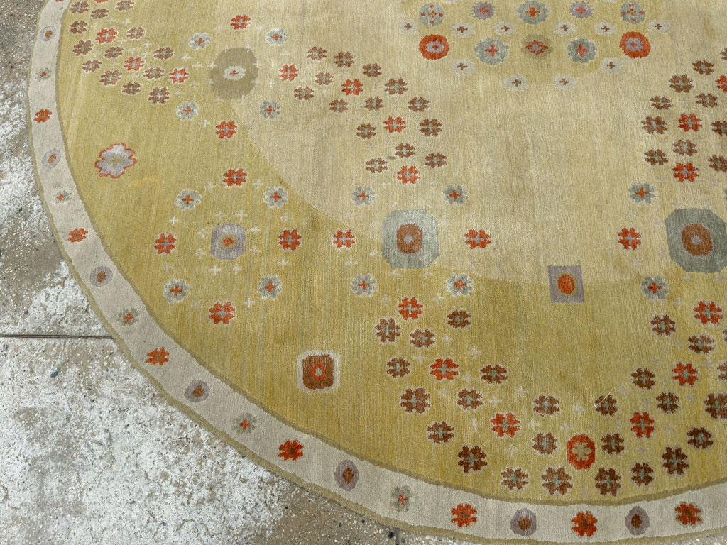Modern Tibetan Round Rug, No.33743 - Gsblank