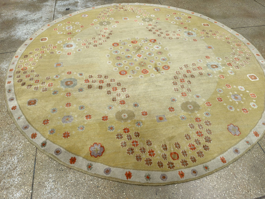 Modern Tibetan Round Rug, No.33743 - Gsblank