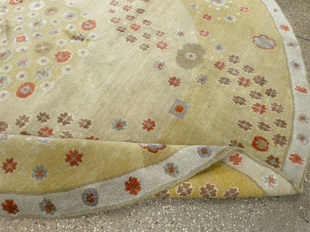 Modern Tibetan Round Rug, No.33743 - Gsblank