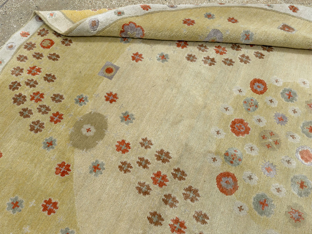 Modern Tibetan Round Rug, No.33743 - Gsblank