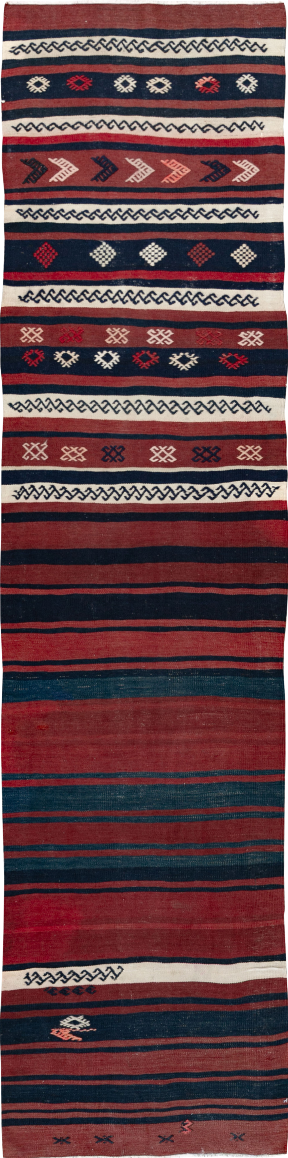 Vintage Turkish Flatweave Kilim Runner, No.33746 - Gsblank