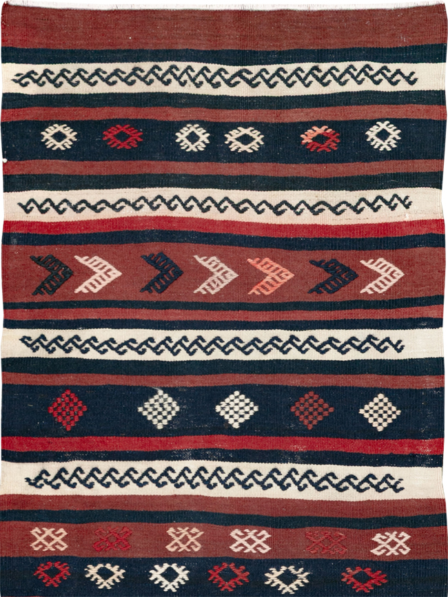 Vintage Turkish Flatweave Kilim Runner, No.33746 - Gsblank