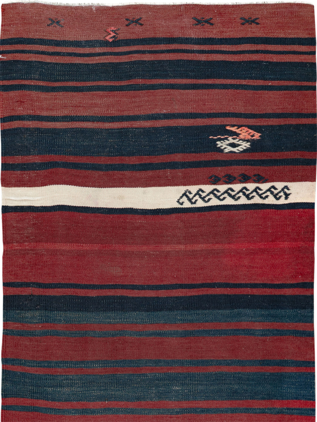 Vintage Turkish Flatweave Kilim Runner, No.33746 - Gsblank