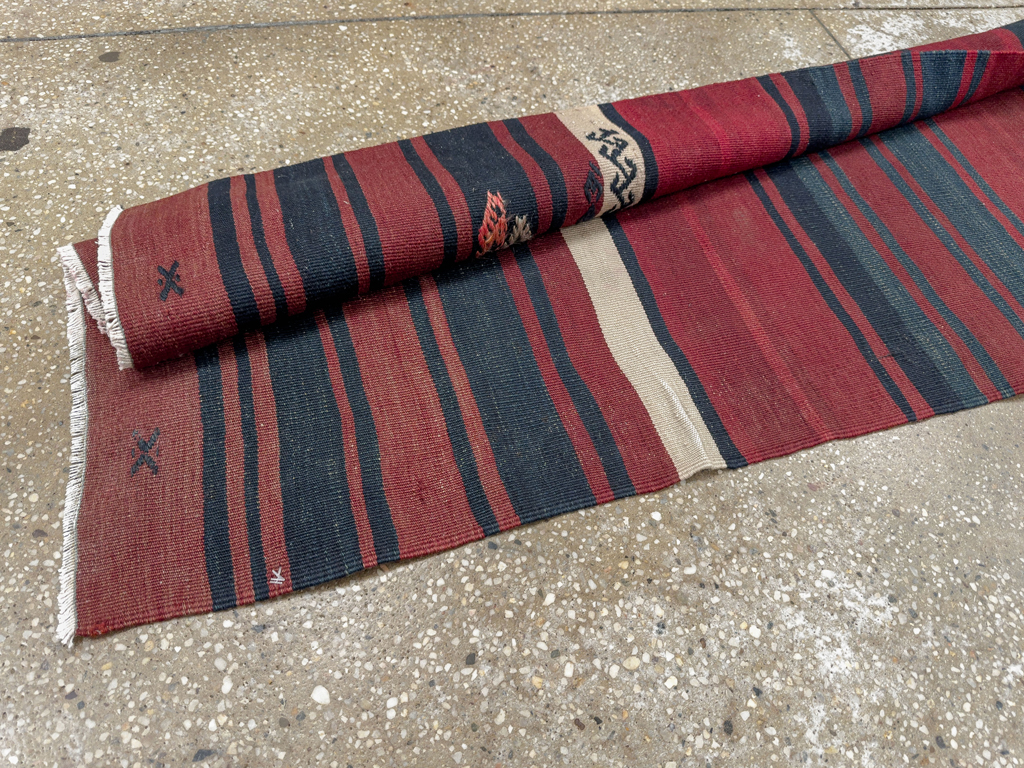 Vintage Turkish Flatweave Kilim Runner, No.33746 - Gsblank