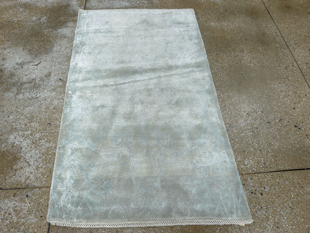 Modern Tibetan Silk Throw Rug, No.33782 - Gsblank