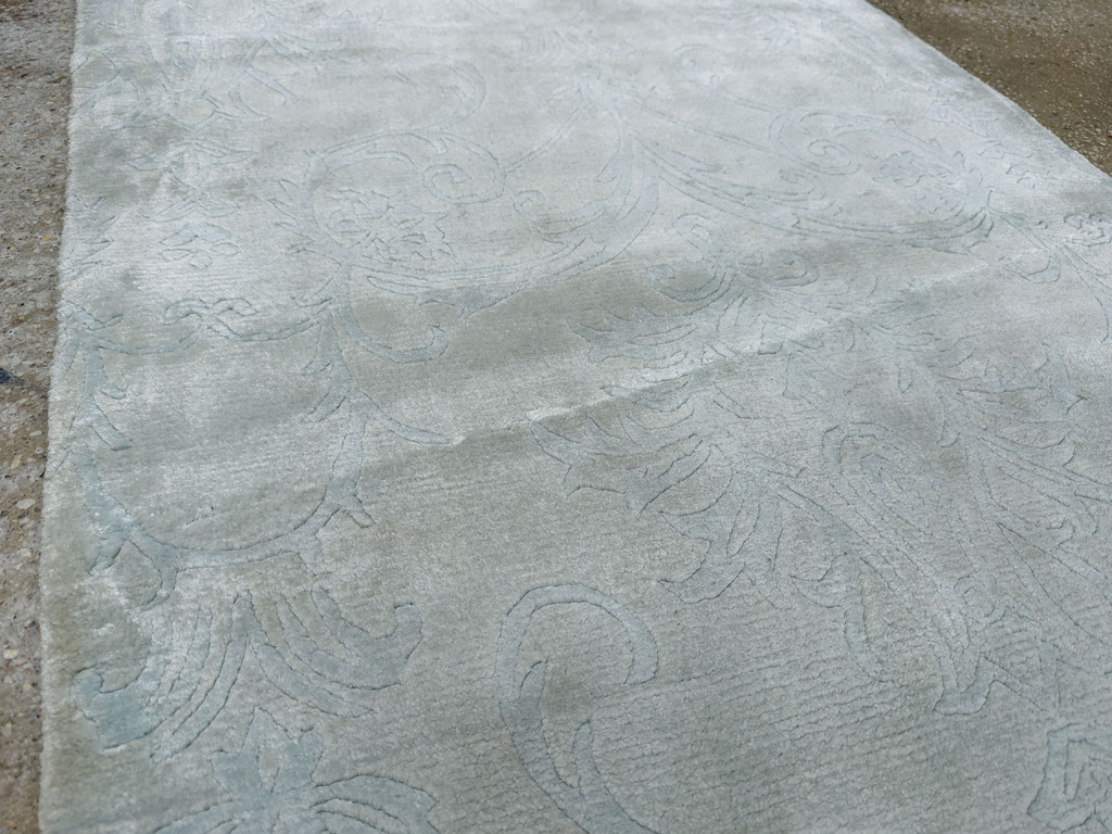 Modern Tibetan Silk Throw Rug, No.33782 - Gsblank