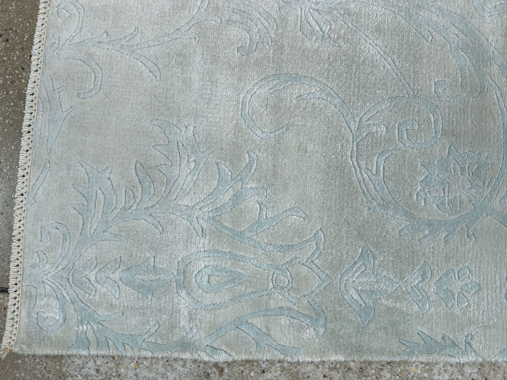 Modern Tibetan Silk Throw Rug, No.33782 - Gsblank