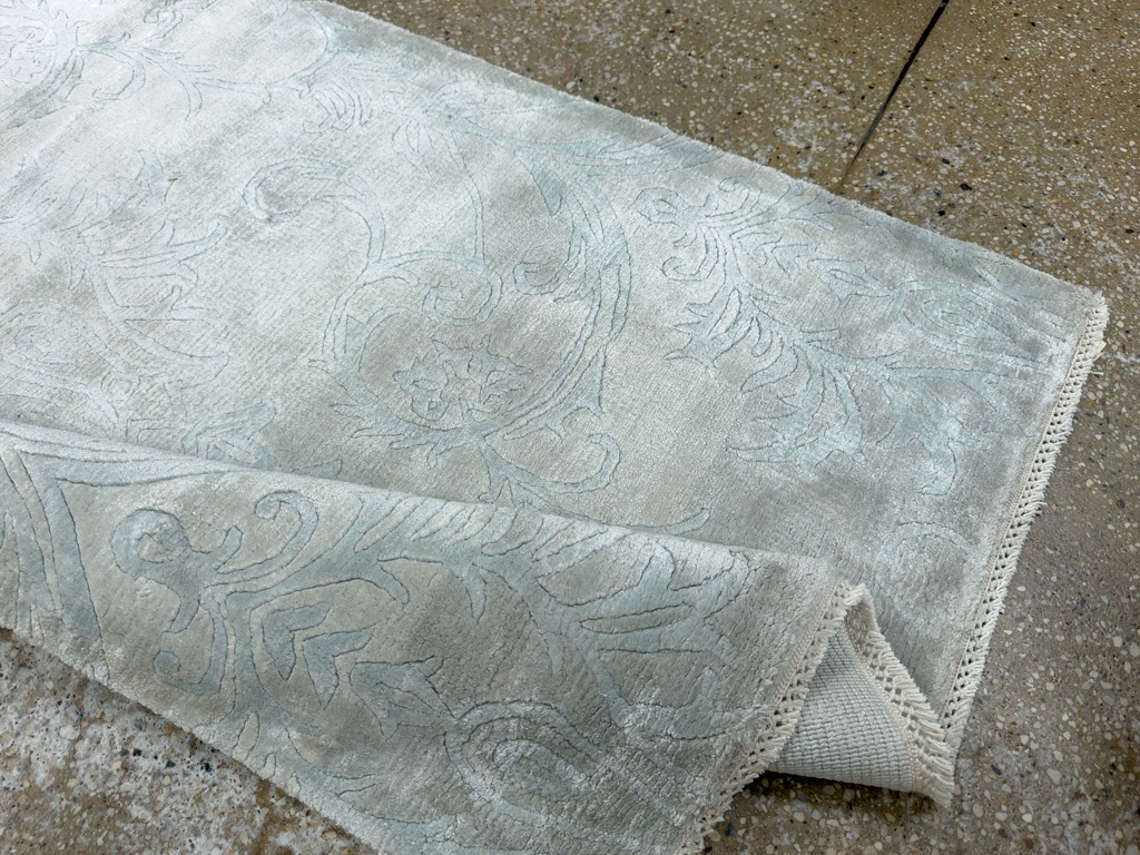 Modern Tibetan Silk Throw Rug, No.33782 - Gsblank