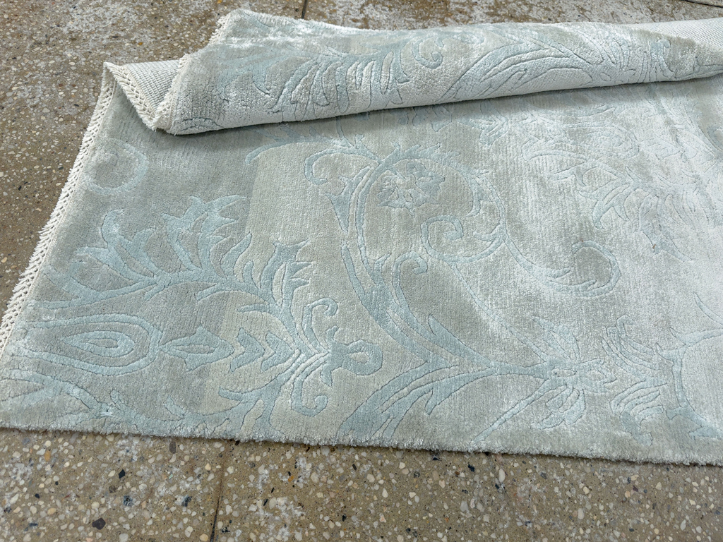 Modern Tibetan Silk Throw Rug, No.33782 - Gsblank