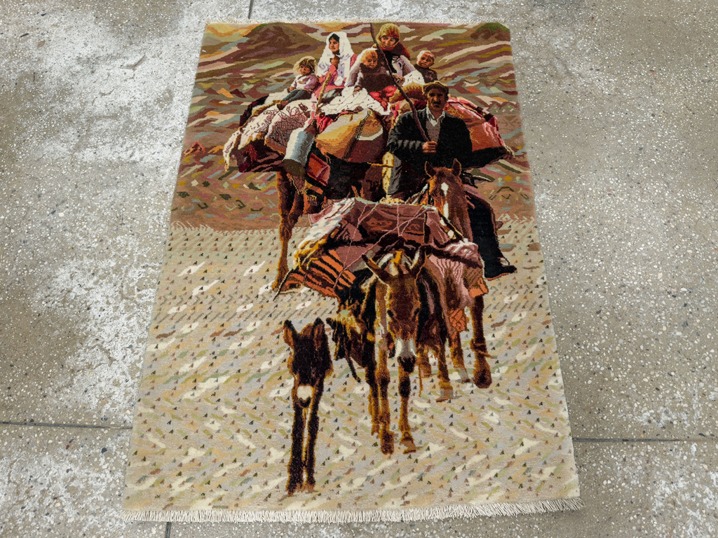 Modern Persian Tabriz Pictorial Rug, No.33783 - Gsblank