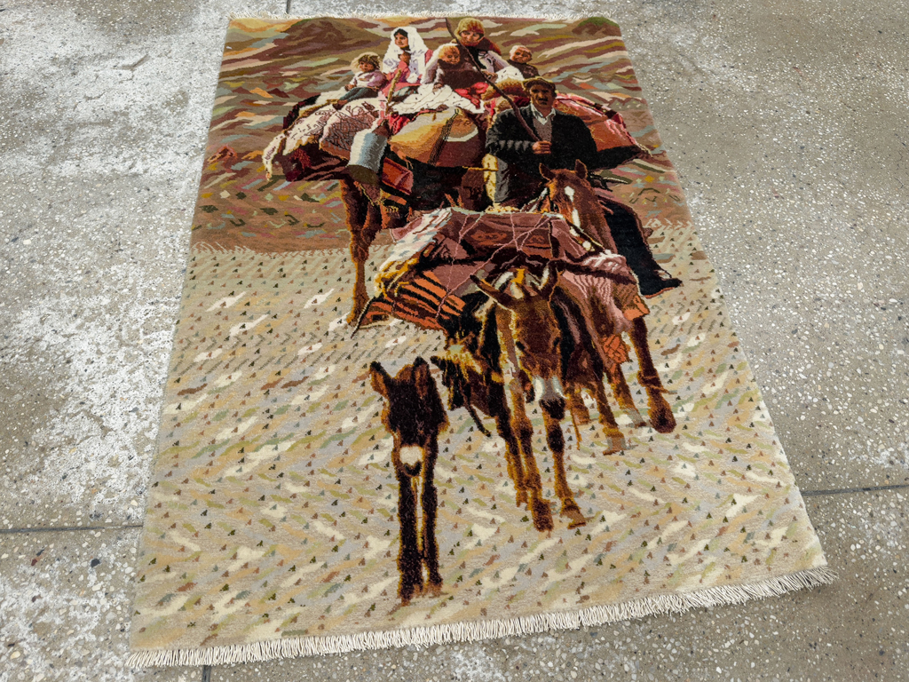 Modern Persian Tabriz Pictorial Rug, No.33783 - Gsblank
