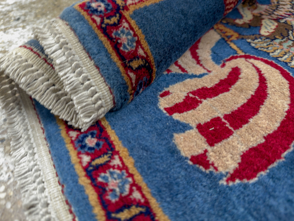 Modern Pakistan in Style of Kashan Pictorial Flag Rug, No.33784 - Gsblank