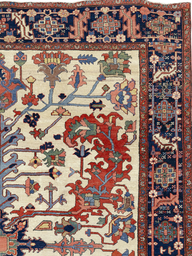 Antique Persian Heriz Room Size Carpet, No.33787 - Gsblank