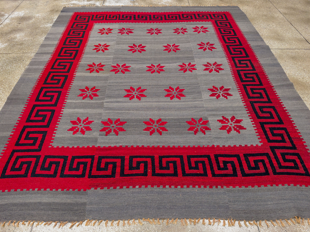 Vintage Austrian Flatweave Kilim Room Size Carpet, No.33789 - Gsblank