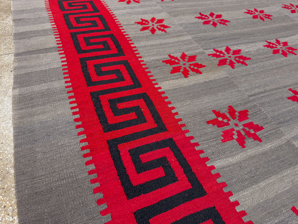 Vintage Austrian Flatweave Kilim Room Size Carpet, No.33789 - Gsblank