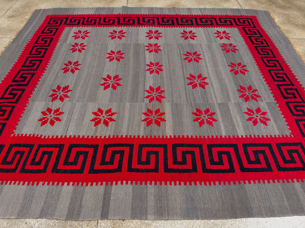 Vintage Austrian Flatweave Kilim Room Size Carpet, No.33789 - Gsblank