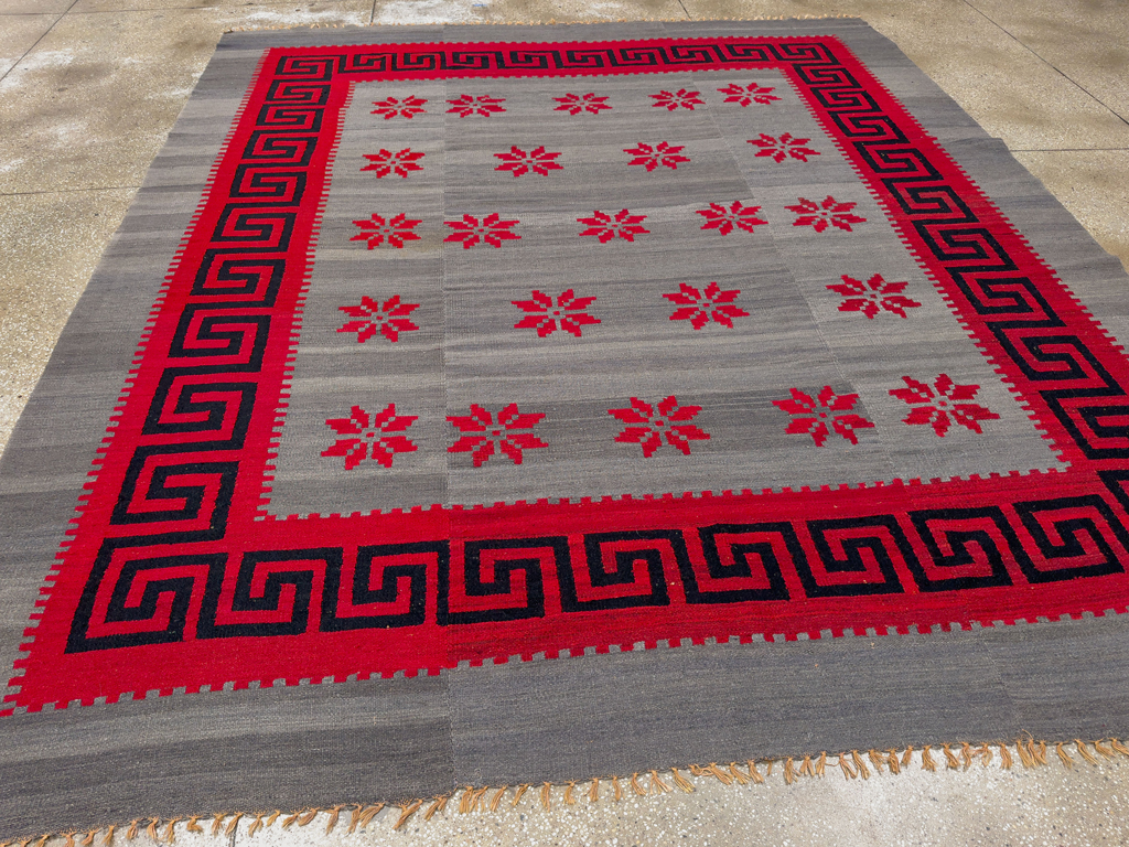 Vintage Austrian Flatweave Kilim Room Size Carpet, No.33789 - Gsblank