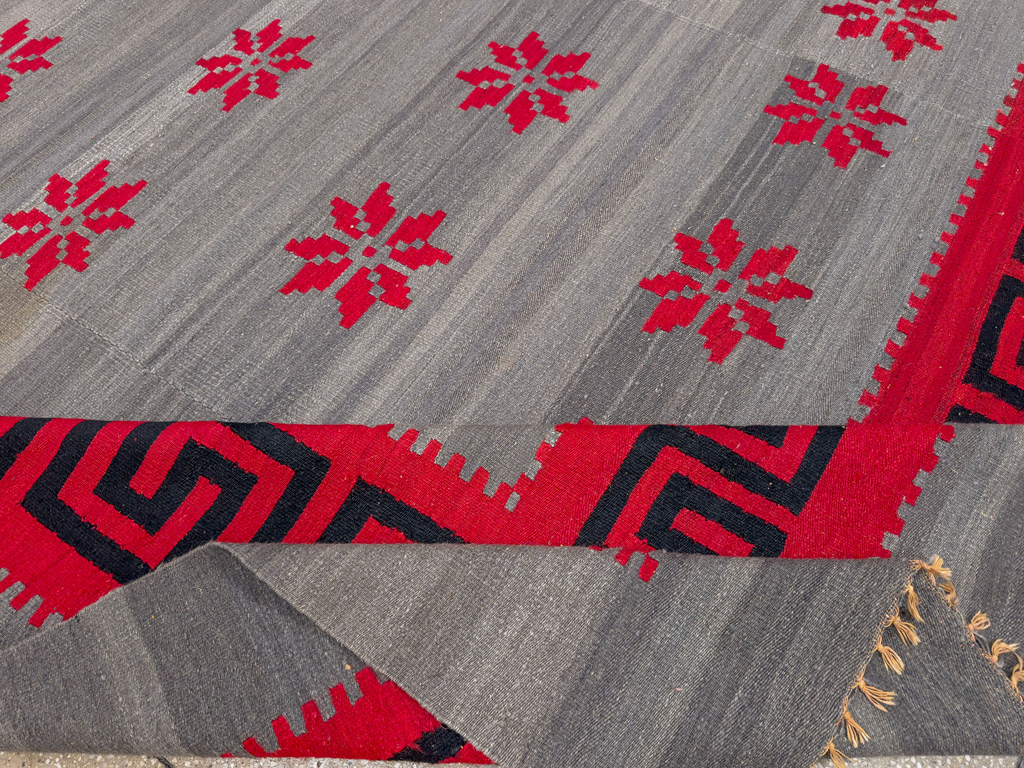 Vintage Austrian Flatweave Kilim Room Size Carpet, No.33789 - Gsblank