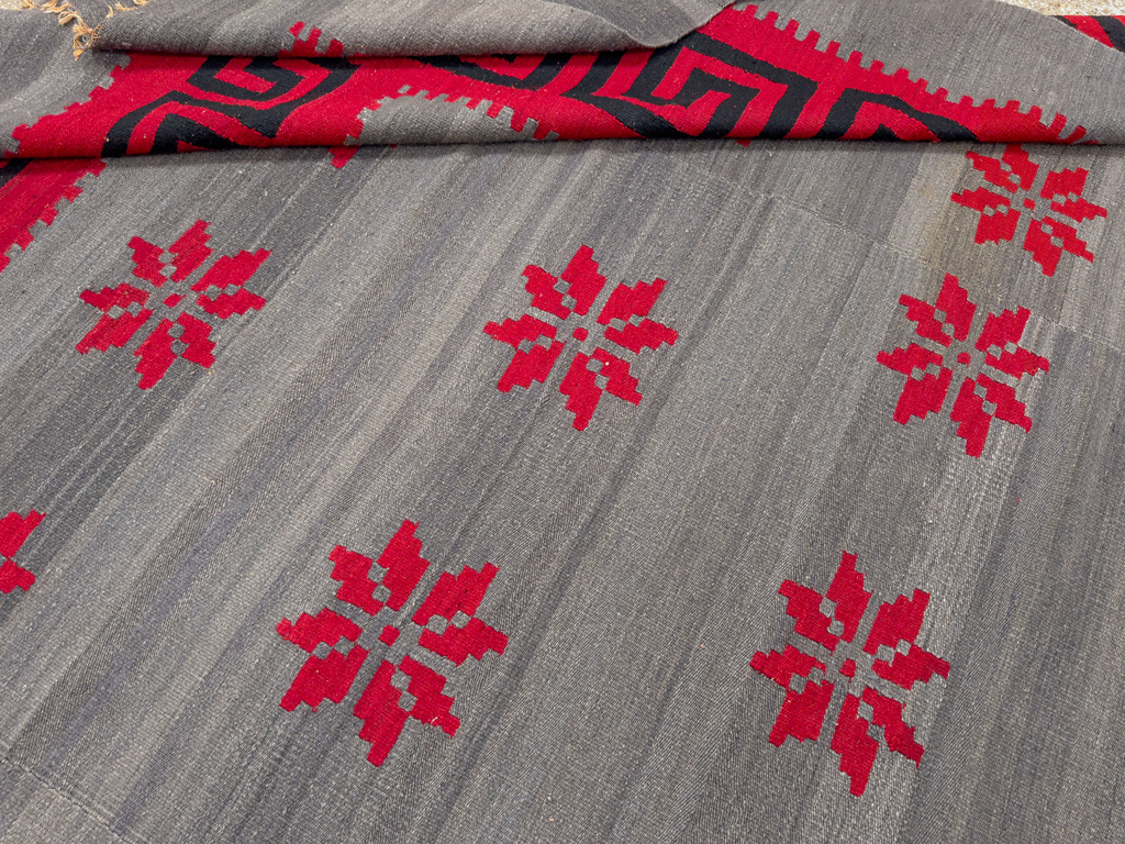 Vintage Austrian Flatweave Kilim Room Size Carpet, No.33789 - Gsblank