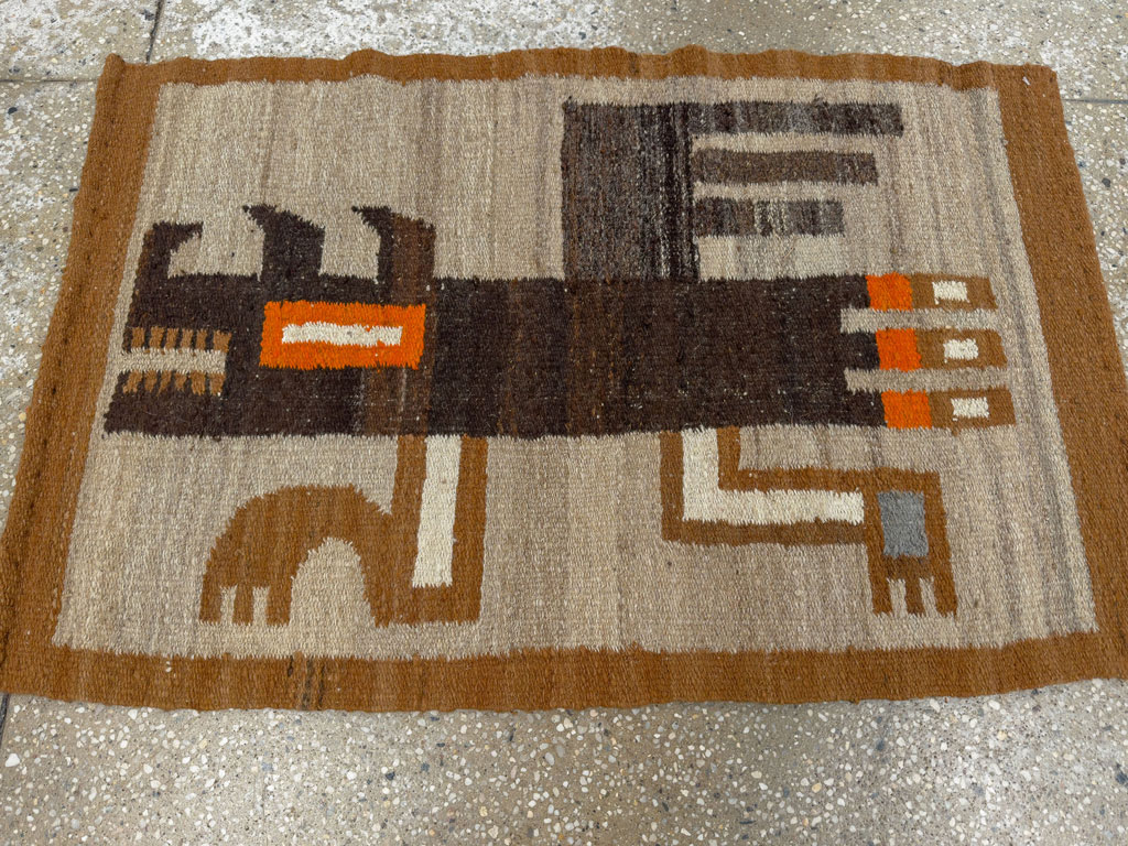 Vintage American Pictorial Navajo Rug, No.33801 - Gsblank