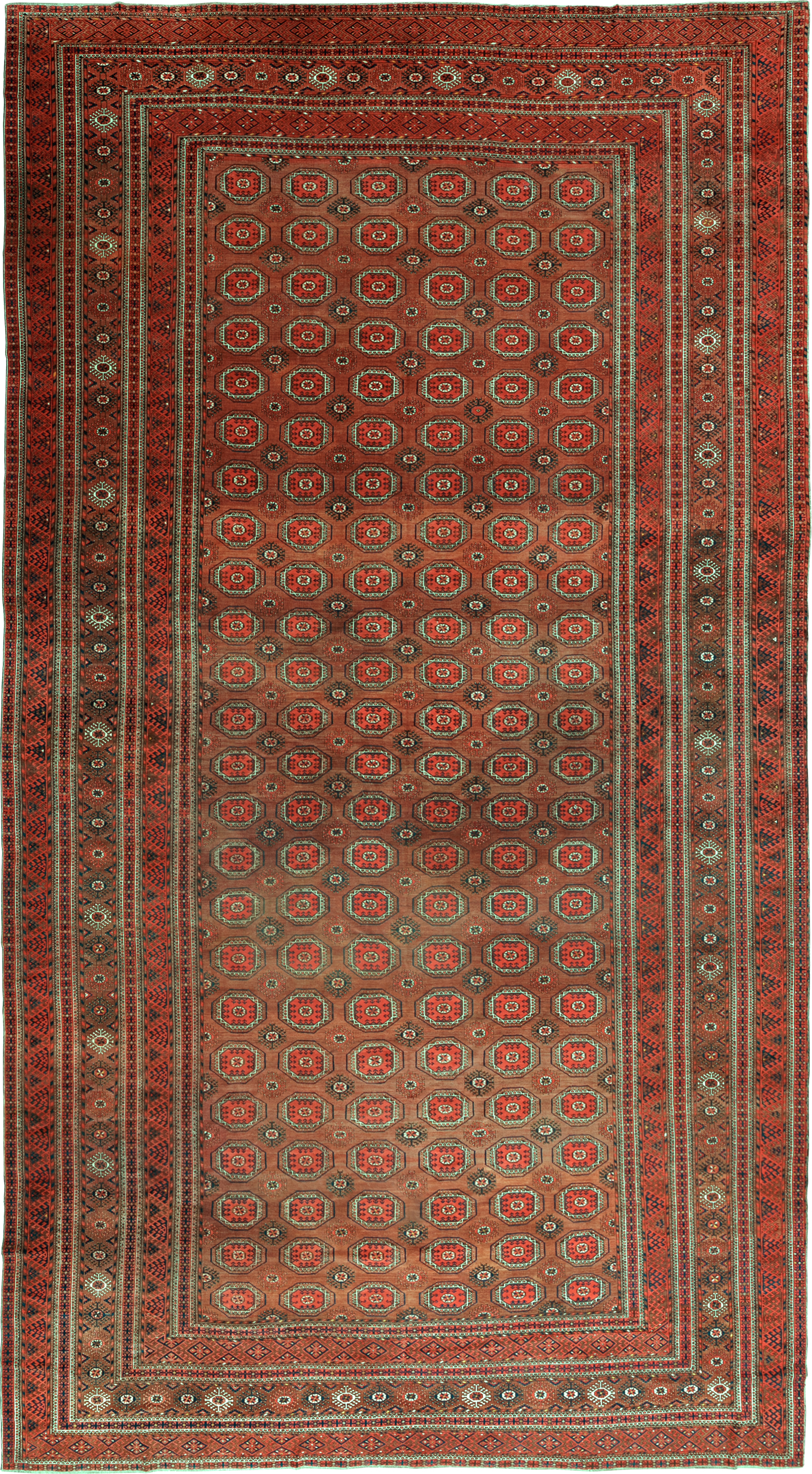 Antique Central Asian Bokhara Oversize Carpet, No.33822 - Gsblank