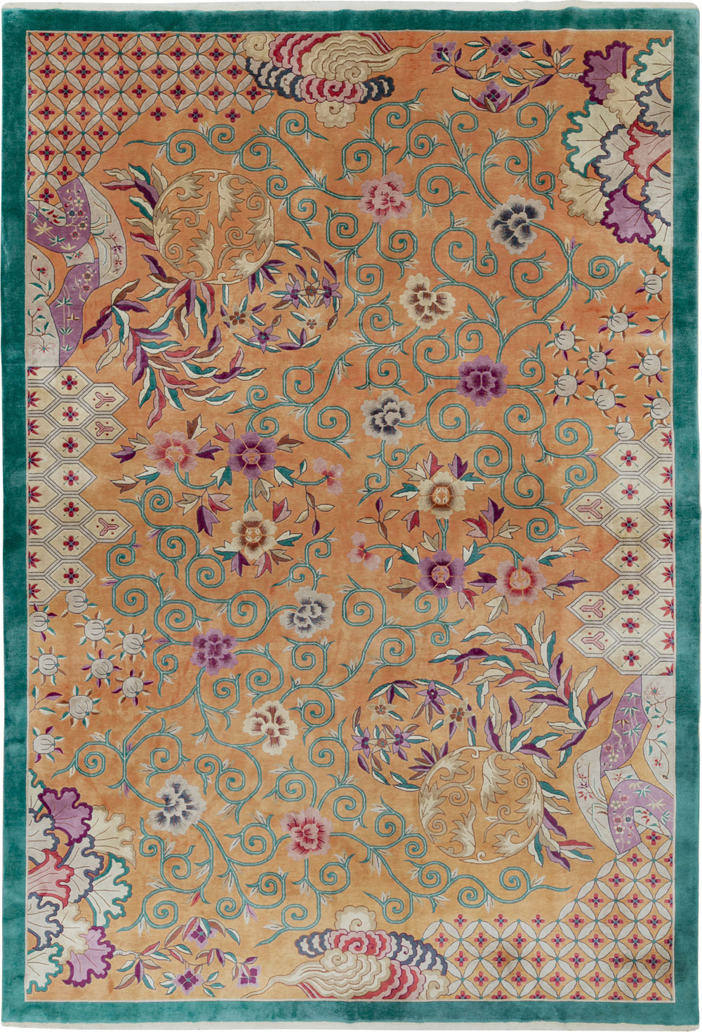 Vintage Chinese Art Deco Large Carpet, No.33836 - Gsblank