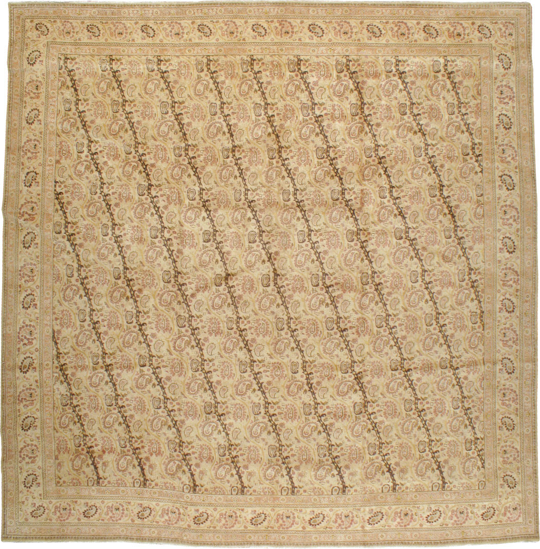 Antique Persian Tabriz Square Carpet, No.8048 - Gsblank