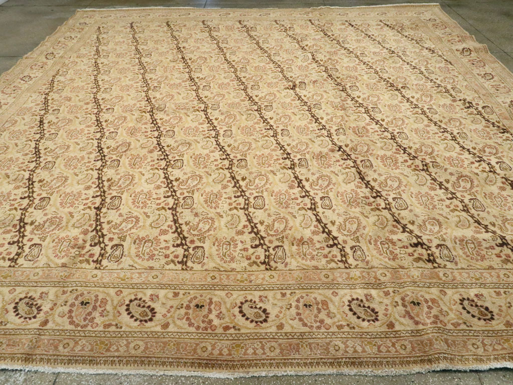 Antique Persian Tabriz Square Carpet, No.8048 - Gsblank