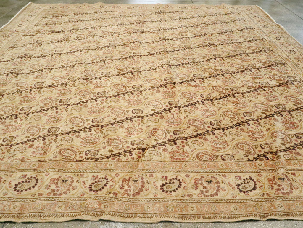 Antique Persian Tabriz Square Carpet, No.8048 - Gsblank