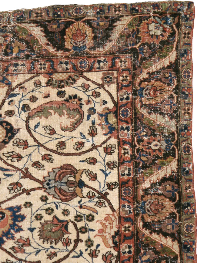 Antique Persian Tabriz Distressed Rug, No.8114 - Gsblank