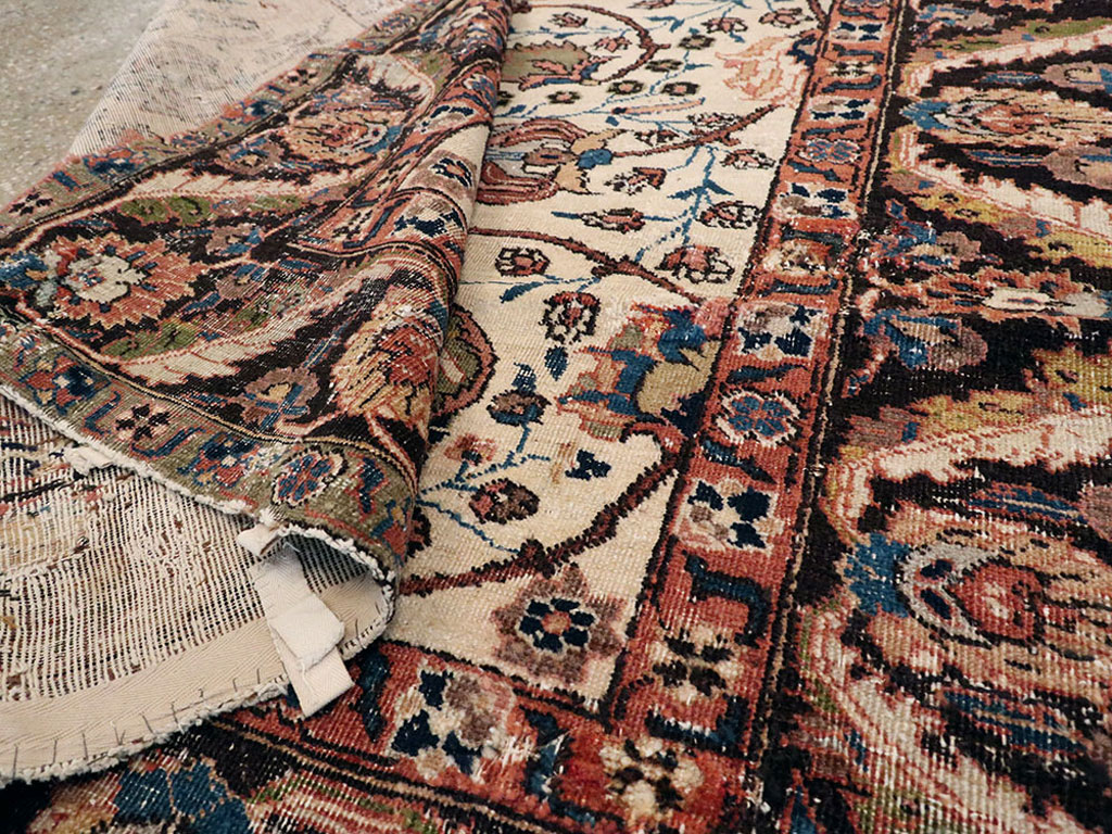Antique Persian Tabriz Distressed Rug, No.8114 - Gsblank