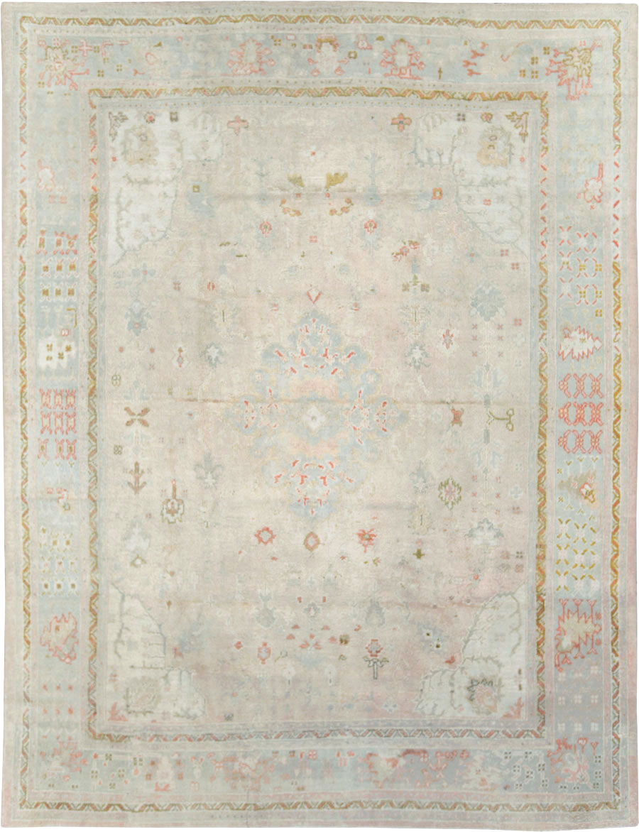 Antique Turkish Oushak Room Size Carpet, No.8192 - Gsblank