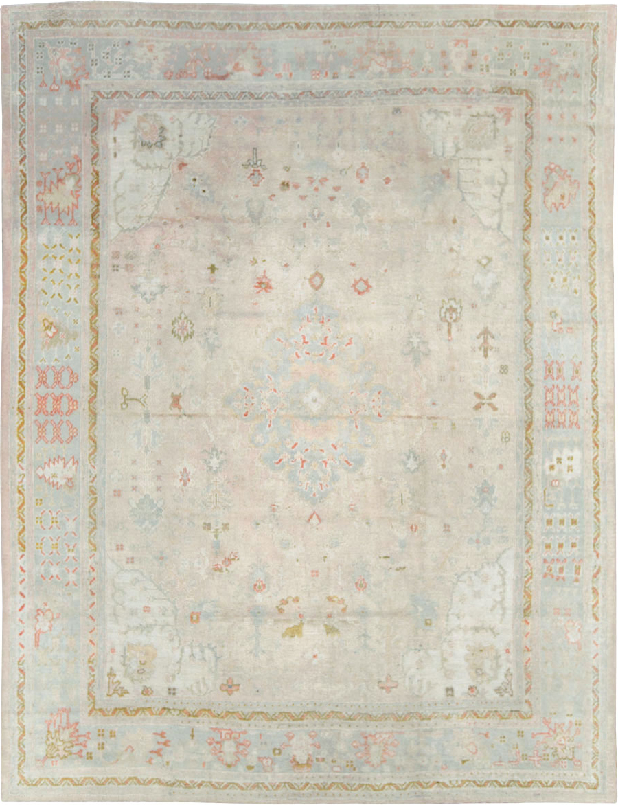 Antique Turkish Oushak Room Size Carpet, No.8192 - Gsblank