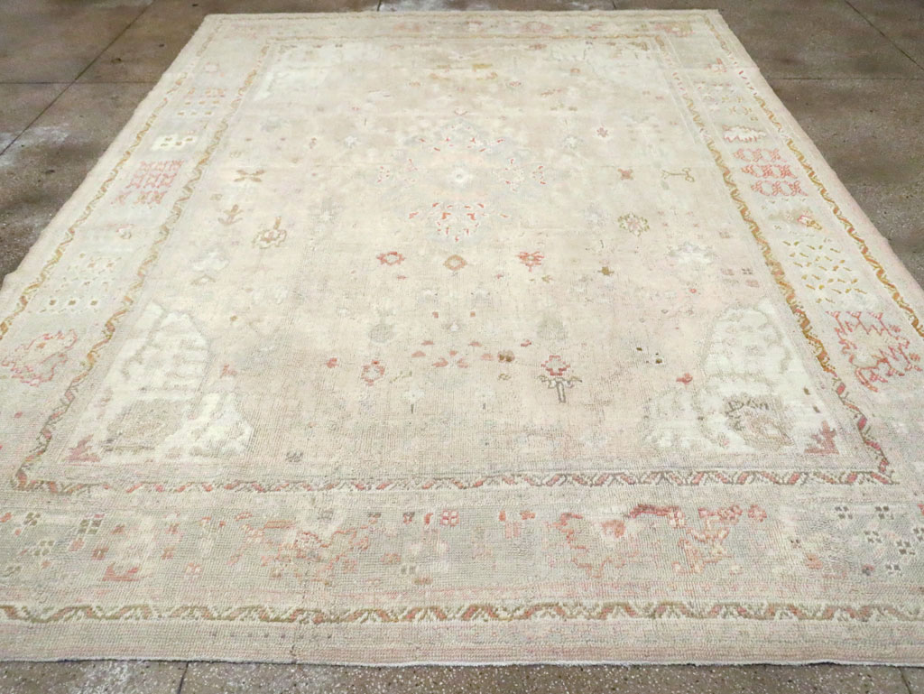 Antique Turkish Oushak Room Size Carpet, No.8192 - Gsblank