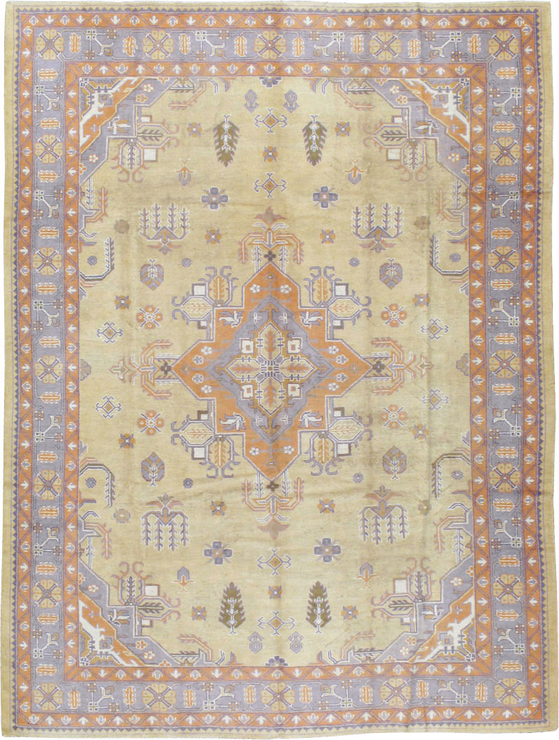 Vintage Turkish Oushak Room Size Carpet, No.8194 - Gsblank