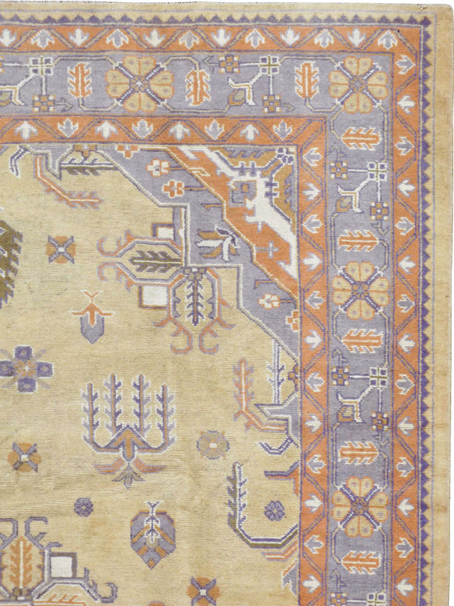 Vintage Turkish Oushak Room Size Carpet, No.8194 - Gsblank