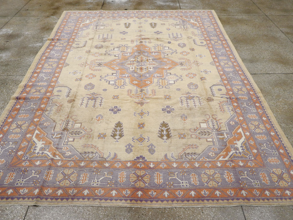 Vintage Turkish Oushak Room Size Carpet, No.8194 - Gsblank