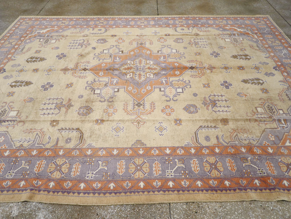 Vintage Turkish Oushak Room Size Carpet, No.8194 - Gsblank
