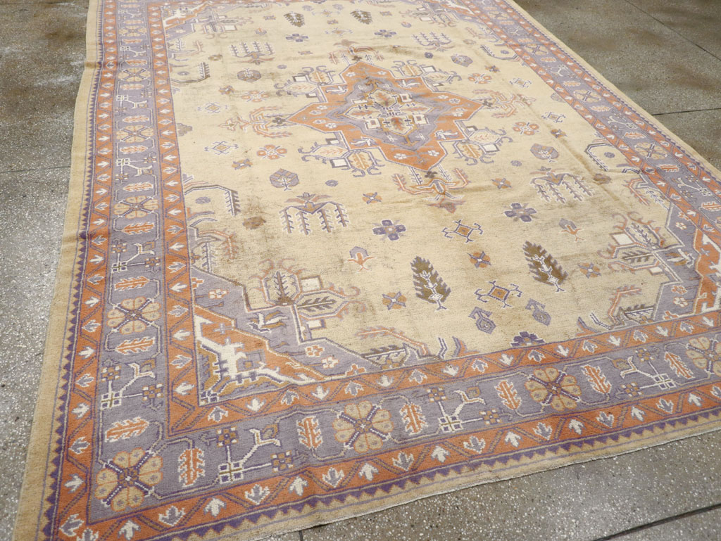 Vintage Turkish Oushak Room Size Carpet, No.8194 - Gsblank