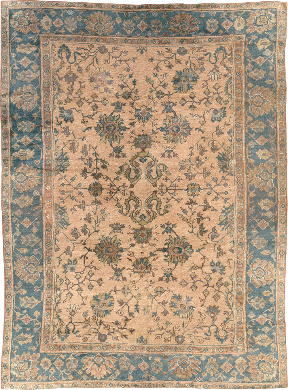 Vintage Turkish Oushak Room Size Carpet, No.8198 - Gsblank
