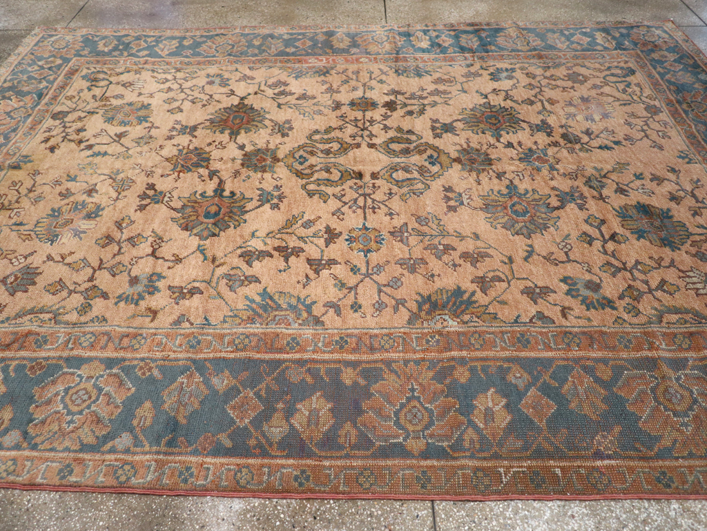Vintage Turkish Oushak Room Size Carpet, No.8198 - Gsblank