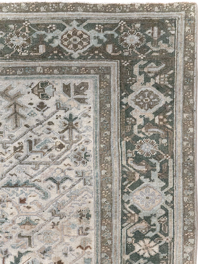 Vintage Persian Heriz Wide Gallery Runner, No.8246 - Gsblank
